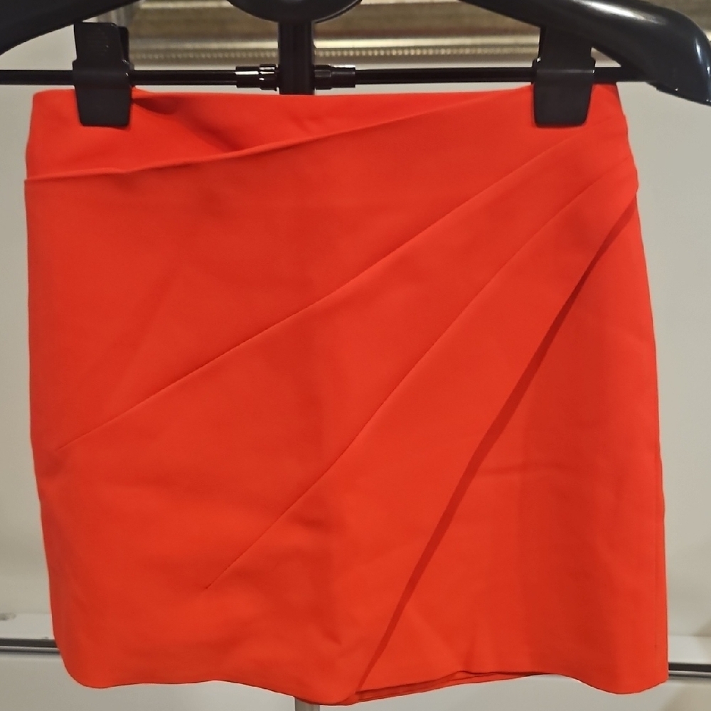 Alice + Olivia Orange Asymmetrical  Mini Skirt